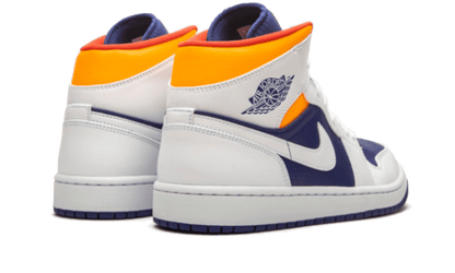 Air Jordan 1 Mid White Laser Orange Deep Royal Blue