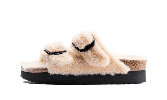 Birkenstock Arizona Big Buckle Shearling Teddy Eggshell