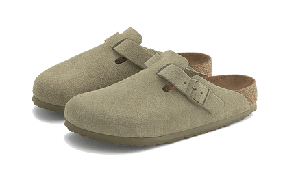 Birkenstock Boston Suede Leather Faded Khaki