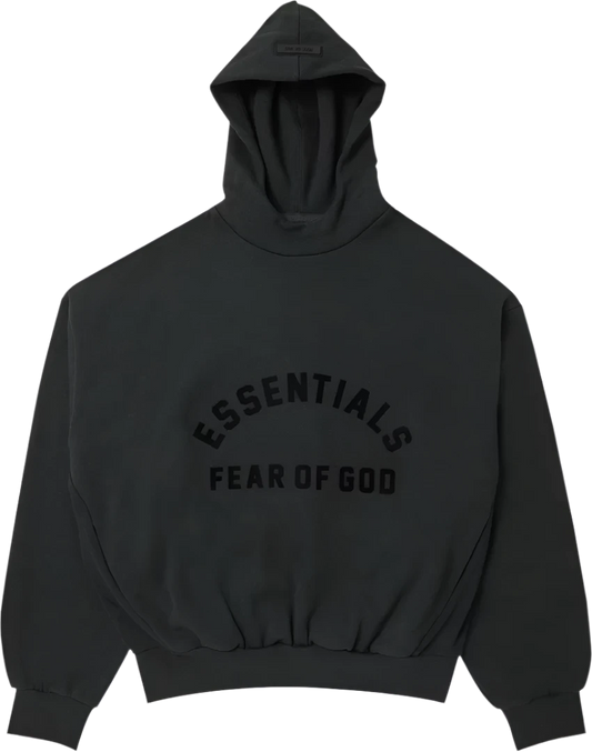 Essentials Fear of God Hoodie Jet Black, Trinity Sneakers