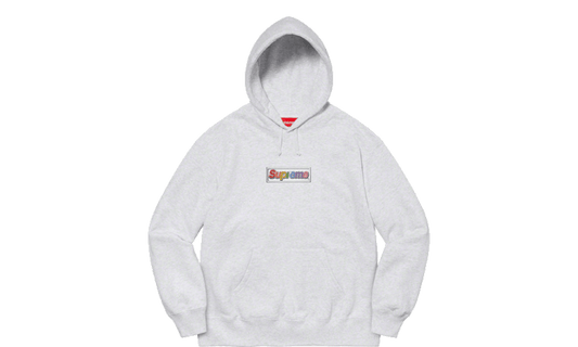 Supreme Bling Box Logo Hooded Sweatshirt Grey