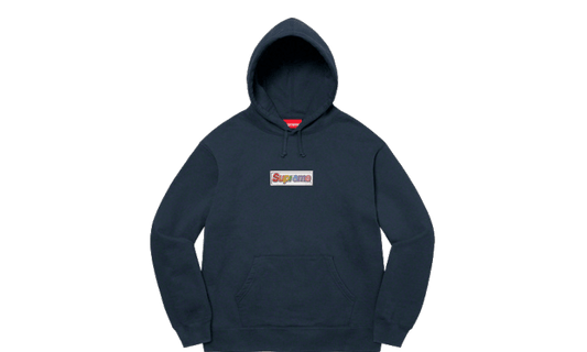 Supreme Bling Box Logo Hooded Sweatshirt Navy