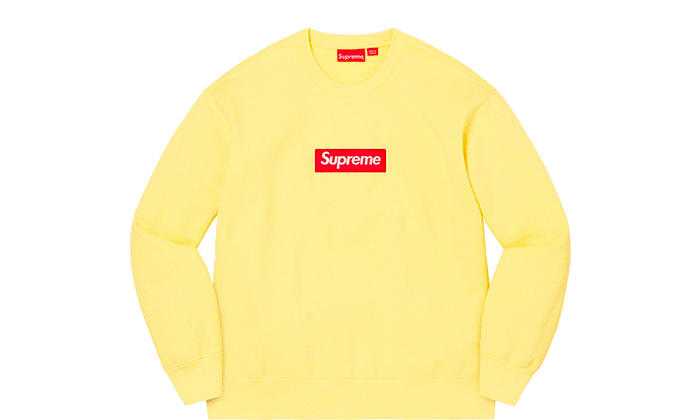 Supreme Box Logo Crewneck Pale Yellow