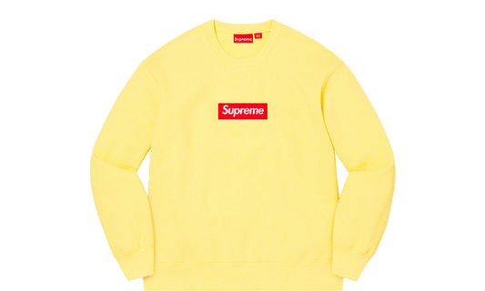 Supreme Box Logo Crewneck Pale Yellow