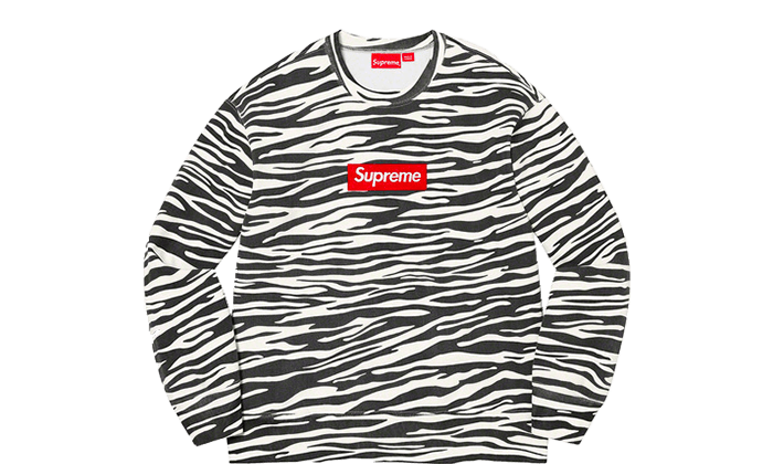 Supreme Box Logo Crewneck Zebra