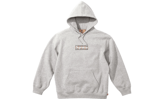 Supreme Burberry Box Logo Hoodie Grey