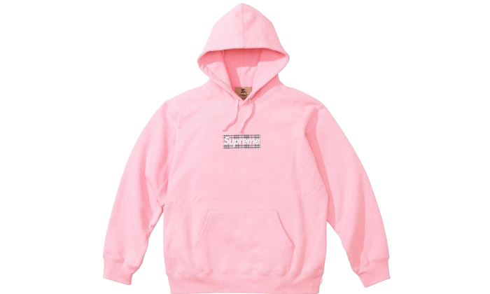 Supreme Burberry Box Logo Hoodie Pink