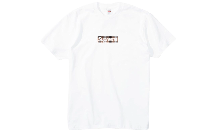 Supreme Burberry Box Logo Tee White