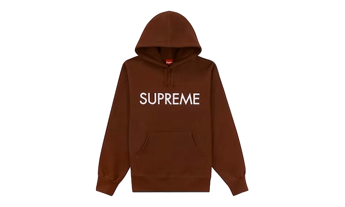 Supreme Capital Hooded Sweatshirt Dark Brown