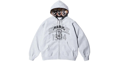 Supreme MM6 Maison Margiela Zip Up Hooded Sweatshirt Ash Grey