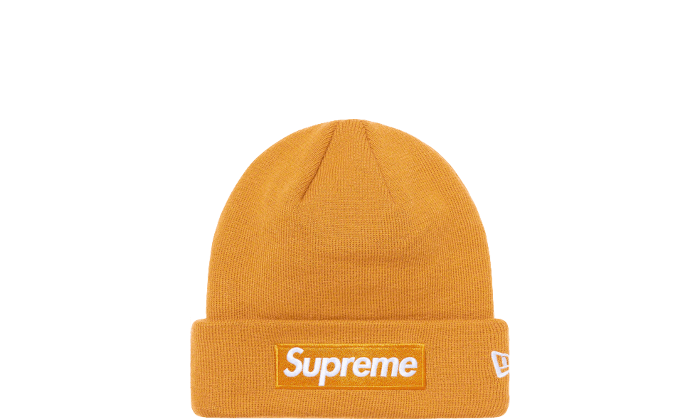 Supreme New Era Box Logo Beanie Mustard