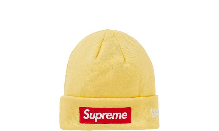 Supreme New Era Box Logo Beanie (FW22) Pale Yellow