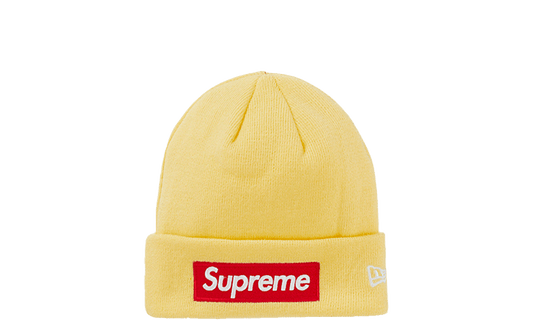 Supreme New Era Box Logo Beanie (FW22) Pale Yellow