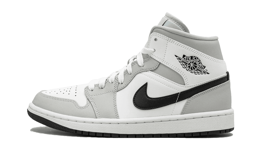 Air Jordan 1 Mid Light Smoke Grey Black (W) - Trinity Sneakers