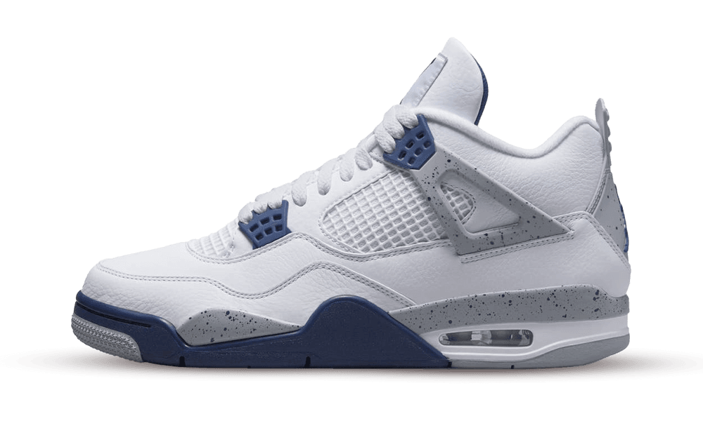 Air Jordan 4 Retro White Midnight Navy - Trinity Sneakers