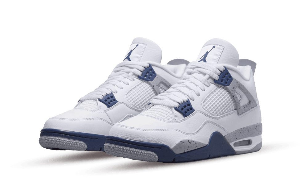 Air Jordan 4 Retro White Midnight Navy - Trinity Sneakers