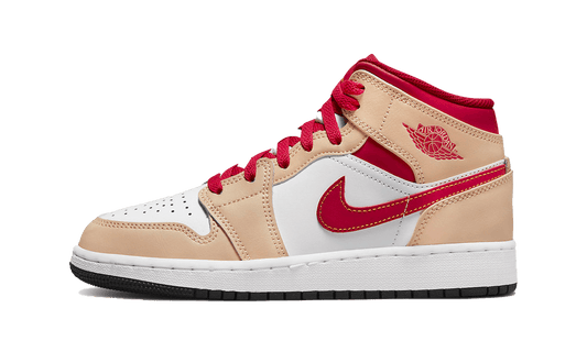 Air Jordan 1 Mid Beige Red - Trinity Sneakers