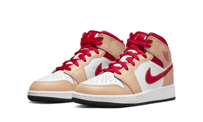 Air Jordan 1 Mid Beige Red - Trinity Sneakers