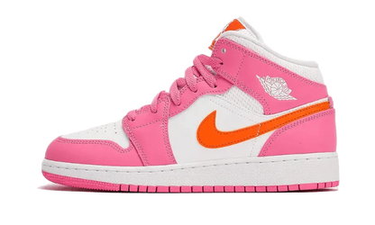 Air Jordan 1 Mid Pinksicle Safety Orange - Trinity Sneakers