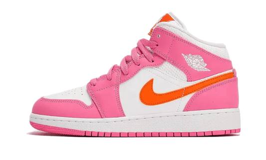 Air Jordan 1 Mid Pinksicle Safety Orange - Trinity Sneakers