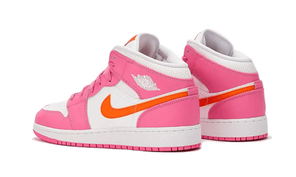 Air Jordan 1 Mid Pinksicle Safety Orange - Trinity Sneakers